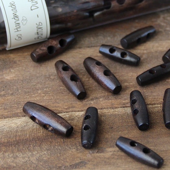 Oblong Wooden Buttons - 35 mm (1.4 inches) - Go Handmade
6
