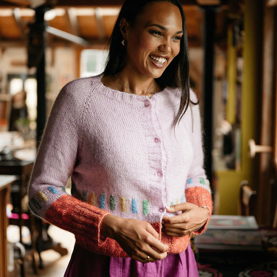 Kiln - Cardigan i mønsterstrikk
2