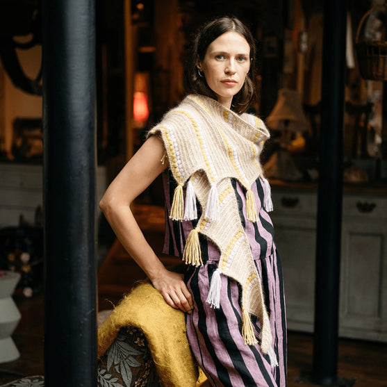 Calendula Shawl - Sjal med Bobler og Frynser
6