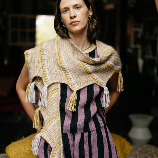 Calendula Shawl - Sjal med Bobler og Frynser
7