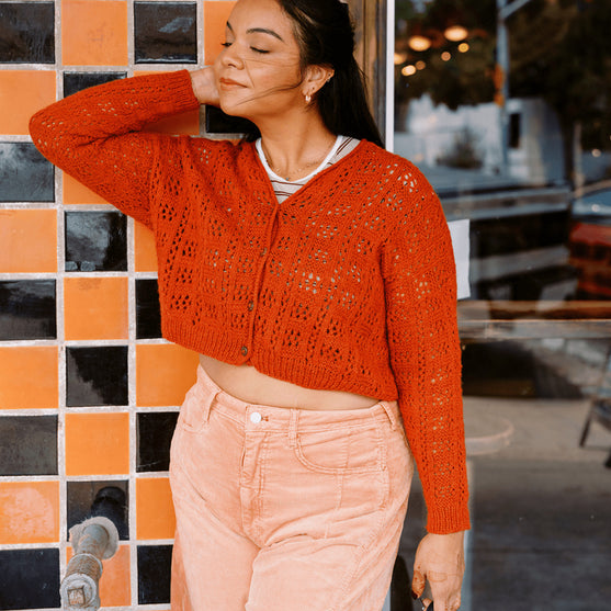 Timanfaya - Cardigan med hullmønster
4