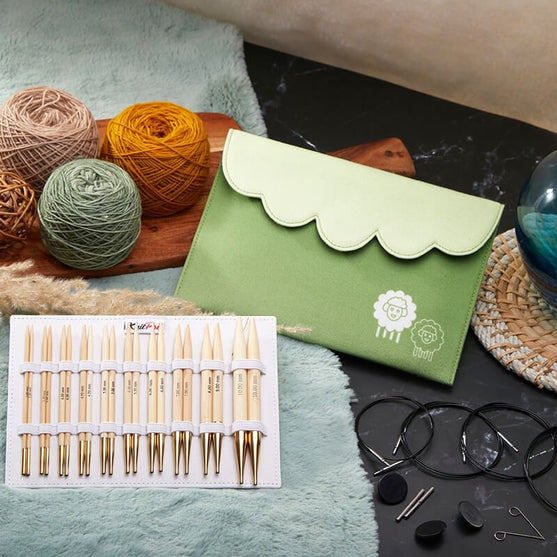 Bamboo Deluxe Utskiftbart Rundpinnesett - KnitPro
4