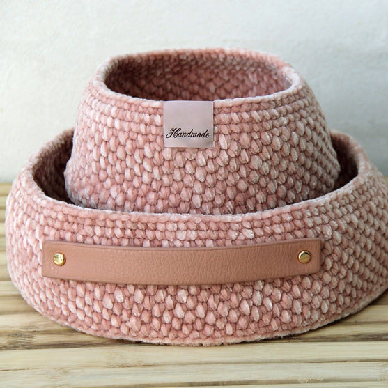 Moss Stitch Kurve med PU lær bunne - universelle
3