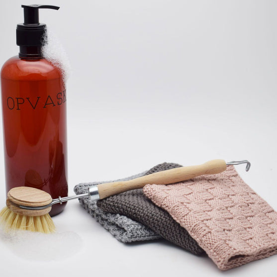 Strikket oppvaskklut i ribbmønster
3