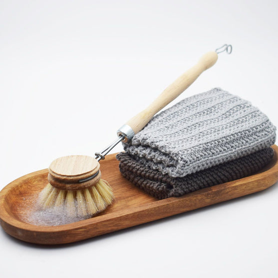 Strikket oppvaskklut i ribbmønster
2