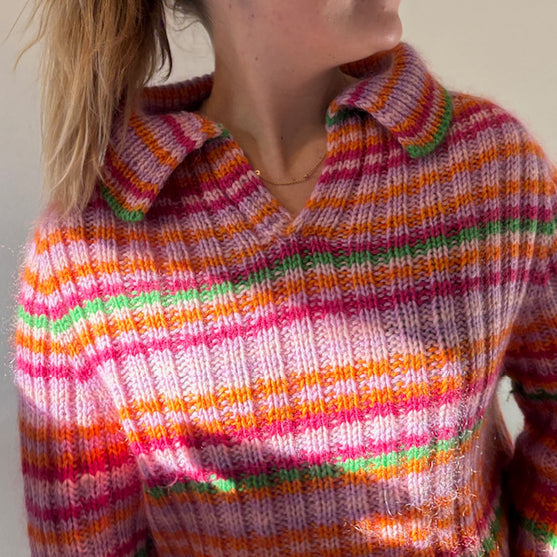 Easy Wide Rib Polo Sweater
2