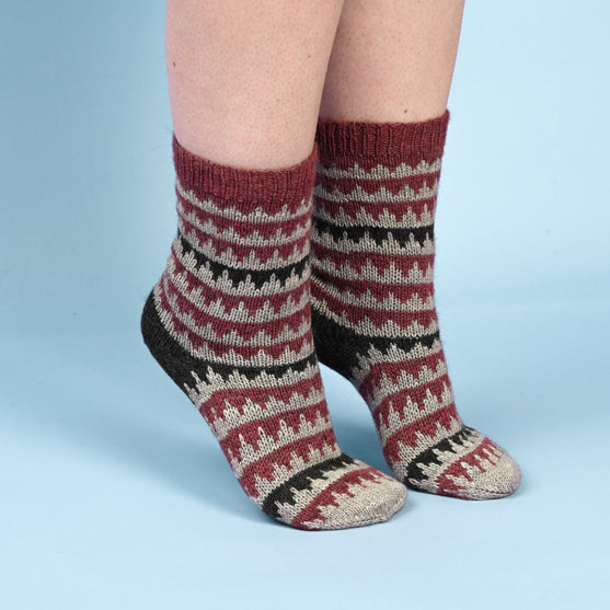 Sokker i Fair Isle-mønster
2