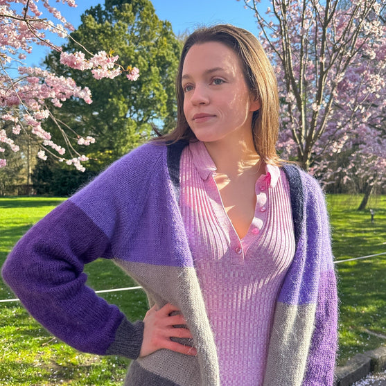 Brede Striber - Lang Cardigan
5