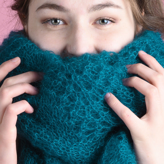 Påfugl-sjal i Kid Silk
4