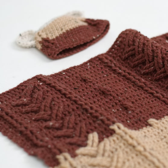 Happy Bear - Babyteppe og -lue
3