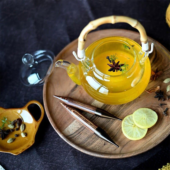 Ginger - Korte Utskiftbare Rundpinner - Bjørk - KnitPro
5