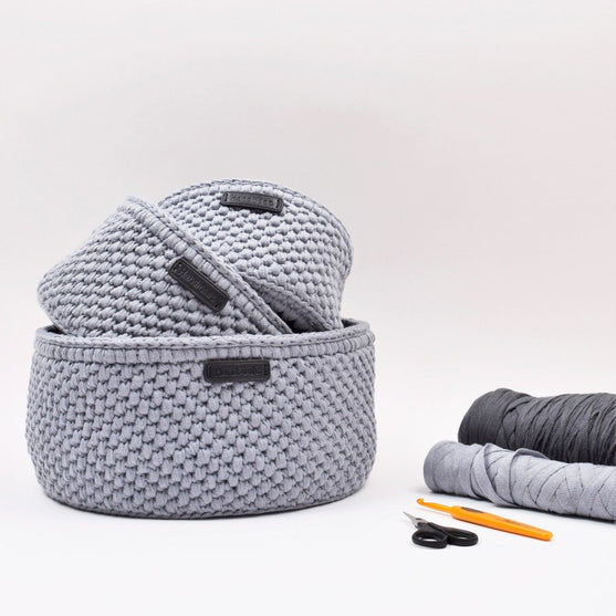 Ribbon Kurv med rund lærbunn – Klassisk
3