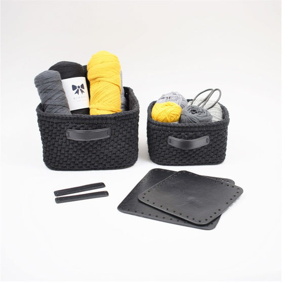 Oppbevaringskurv med skinnbunn - Kvadratisk - Liten
5