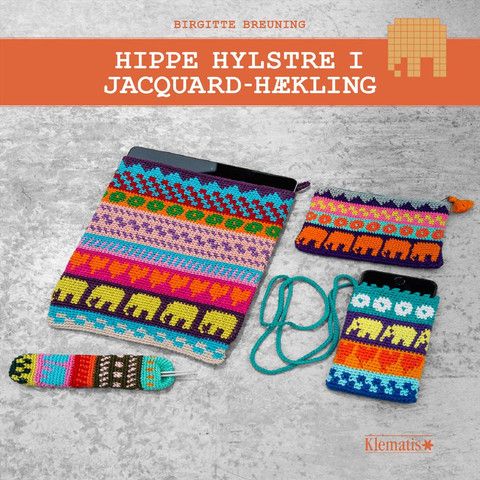 Hippe hylstre i jacquard-hækling - Klematis