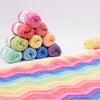 

Heklet Rainbow babyteppe - pastell farger
4