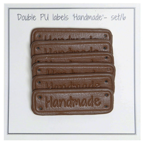 

PU skinn merke med teksten "Handmade" 5 x 1,5 cm - Go Handmade
1