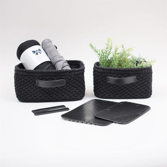 

Oppbevaringskurv med lærbunn Rektangulær - Liten
4