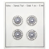 

Pearl Buttons w. Stones - Silver - Multiple Sizes - Go Handmade
1