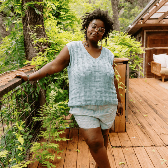 Calme Top - Ermeløs Kurvflettet Topp