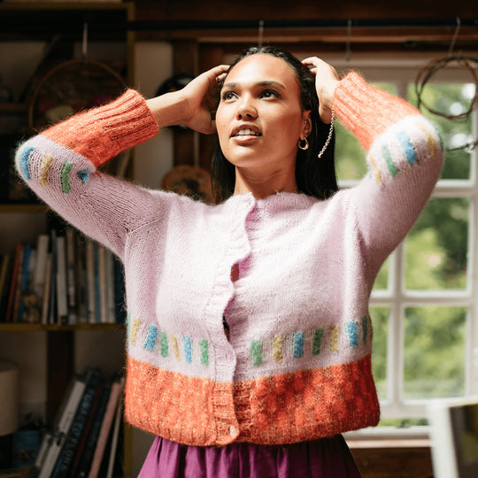 Kiln - Cardigan i mønsterstrikk