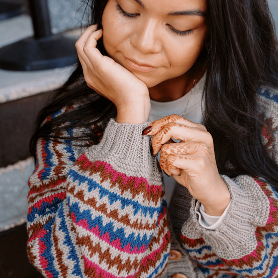 

Ottolie - Sjevron Cardigan med lommer
5