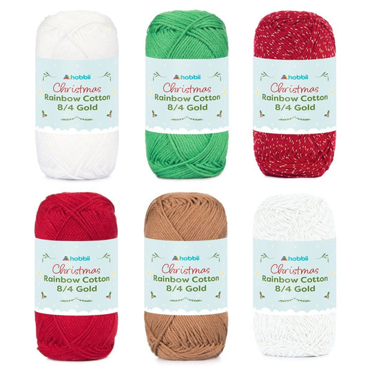 Rainbow Cotton 8/4 Christmas Gold Color Pack (Limited Edition) - Hobbii