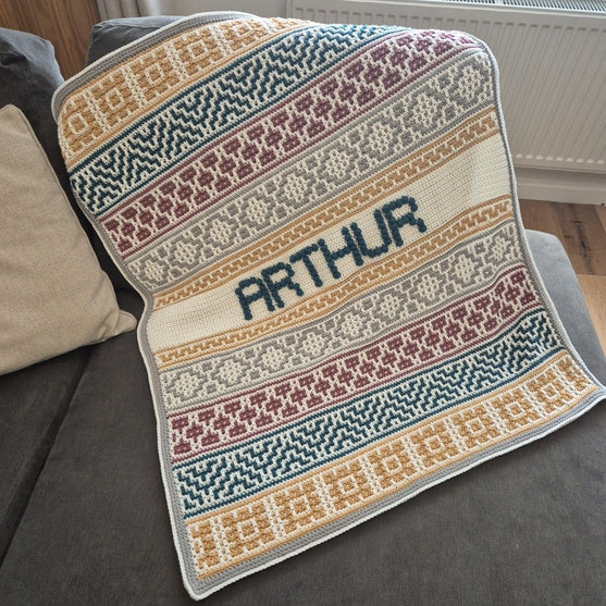 

Lullaby Name Mosaic - Personlig babyteppe
2