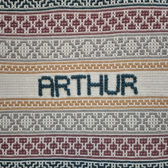 

Lullaby Name Mosaic - Personlig babyteppe
5