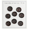 

Wooden Buttons - Round Groove - Dark - 8 pcs. - Go Handmade
1