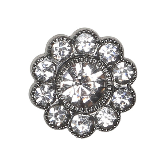 Bling Buttons - Large Stones - Silver - 4 pcs. - Go Handmade