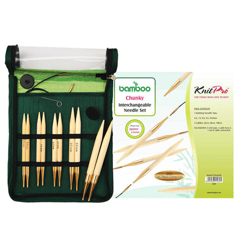 

Bamboo Utskiftbare Rundpinnesett   - Tykke Pinner - KnitPro
1