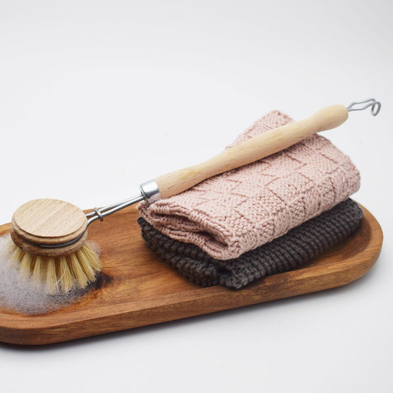 

Strikket oppvaskklut i ruter
1