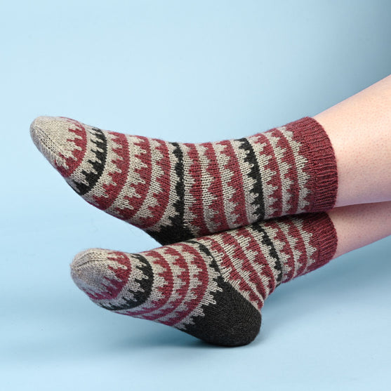 

Sokker i Fair Isle-mønster
1