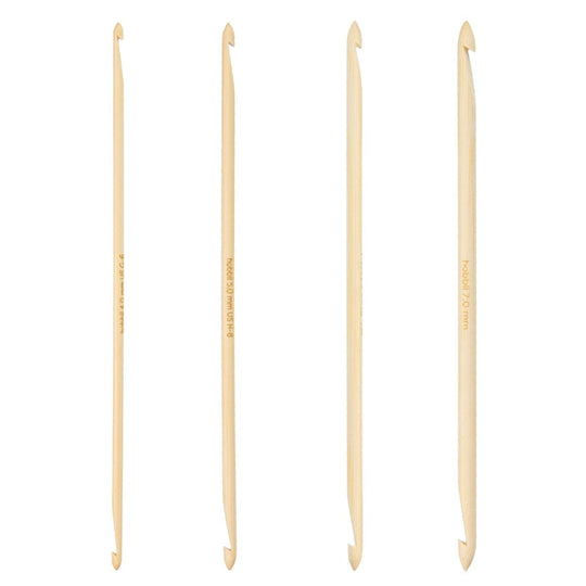 Bamboo Dobbel Tunesisk Heklenålsett - 20 cm - Hobbii