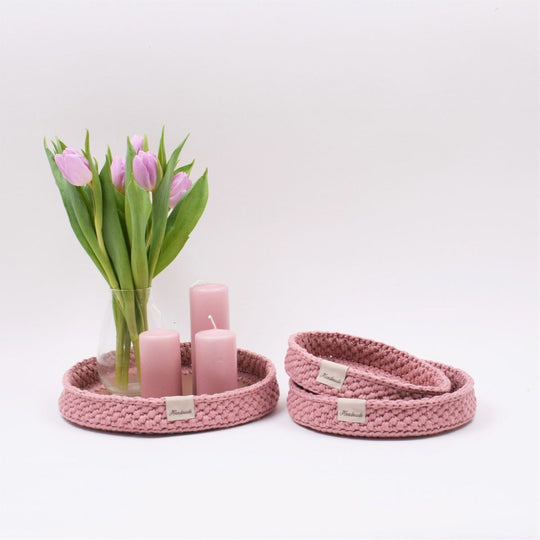 Dekorasjonsbrett med rund lærbunn