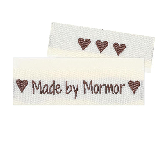 10 Labels - Made by Mormor - 5 cm - Sandfarget - Go Handmade