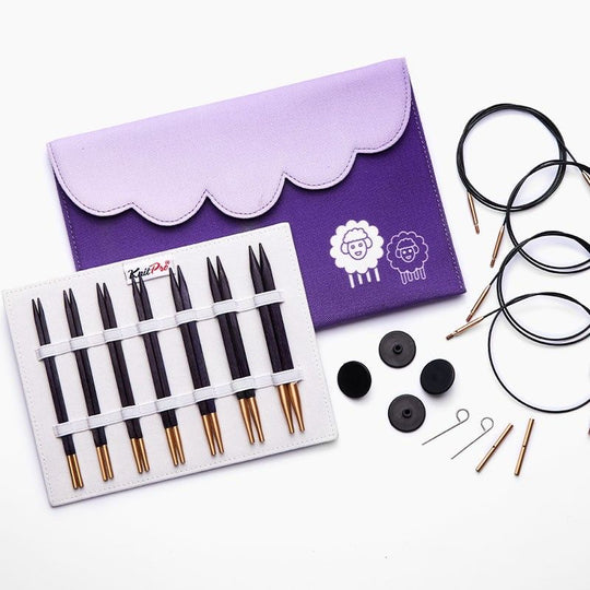 J'Adore Cubics Deluxe Utskiftbart Rundpinnesett - KnitPro
