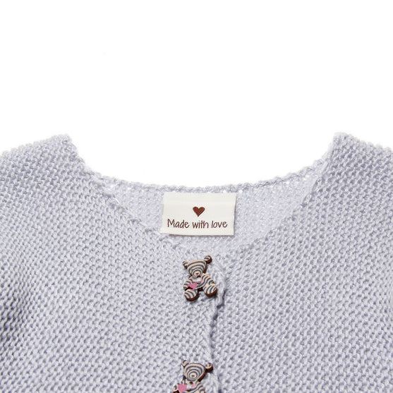 

10 Labels - Made by Farmor - 5 cm - Sandfarget - Go Handmade
8