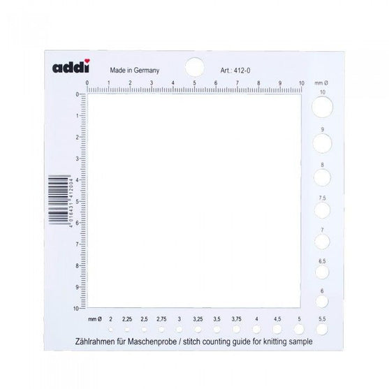 

Strikkefasthetsramme med Pinnemåler - addi
1