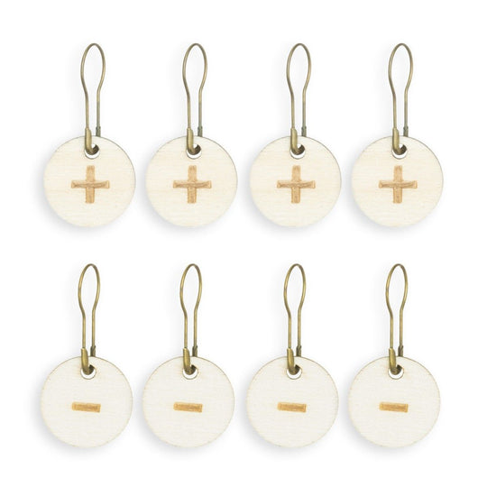 Markører for fellinger og økninger +/- - Hobbii