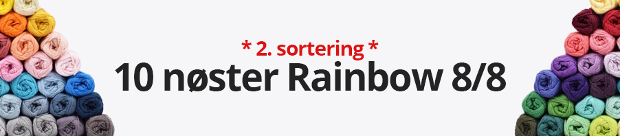 10 nøster Rainbow 8/8 (2. sortering) 