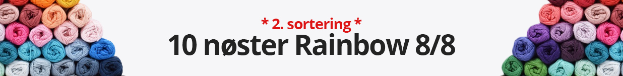 10 nøster Rainbow 8/8 (2. sortering) 